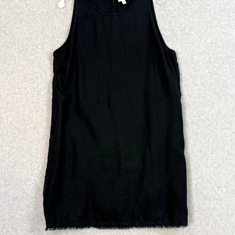 Garnet Hill Harborside Linen Fringe-Hem Dress Size 14 Minimalist Quiet Luxury - Picture 4 of 16
